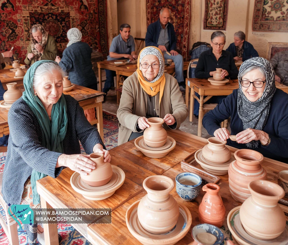 خدمات برگزاری ایونت سفالگری سالمندان